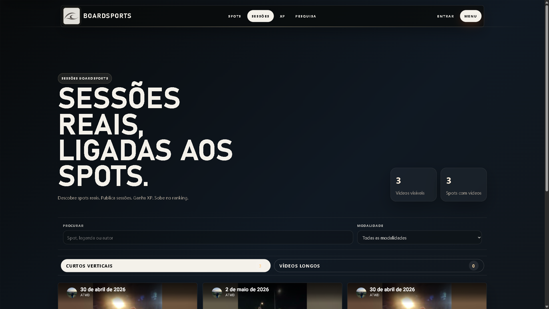 Print da galeria de vídeos